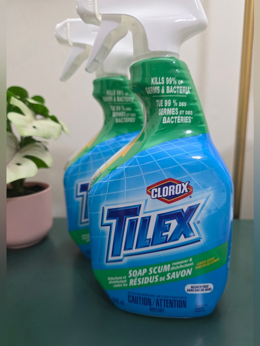 2 New Tilex Soap Scum Remover Disinfectant Spray By Clorox 32 Ounces Lemon Scent